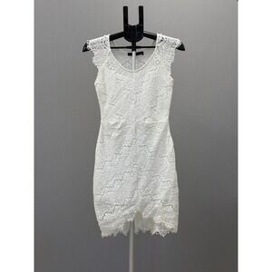 Dulce‎ White Lace Cap Sleeve Mini Dress Size Small Elegant Cocktail Party